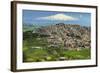 Hill Town with Backdrop of Snowy Volcano Mount Etna, Gangi, Palermo Province-Rob Francis-Framed Photographic Print