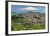 Hill Town with Backdrop of Snowy Volcano Mount Etna, Gangi, Palermo Province-Rob Francis-Framed Photographic Print