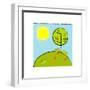 Hill Tree Sun-null-Framed Giclee Print