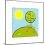 Hill Tree Sun-null-Mounted Giclee Print