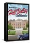 Hill Valley California Retro Travel Plastic Sign-null-Framed Stretched Canvas