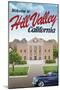 Hill Valley California Retro Travel Plastic Sign-null-Mounted Art Print