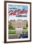 Hill Valley California Retro Travel Poster-null-Framed Art Print