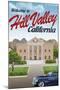 Hill Valley California Retro Travel Poster-null-Mounted Art Print