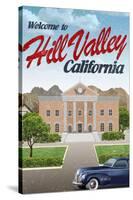 Hill Valley California Retro Travel Poster-null-Stretched Canvas