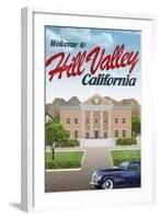 Hill Valley California Retro Travel Poster-null-Framed Art Print