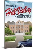 Hill Valley California Retro Travel Poster-null-Mounted Art Print