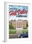 Hill Valley California Retro Travel-null-Framed Art Print