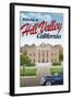 Hill Valley California Retro Travel-null-Framed Art Print