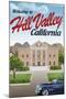 Hill Valley California Retro Travel-null-Mounted Art Print