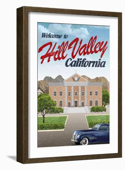Hill Valley California Retro Travel-null-Framed Art Print