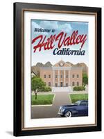 Hill Valley California Retro Travel-null-Framed Art Print