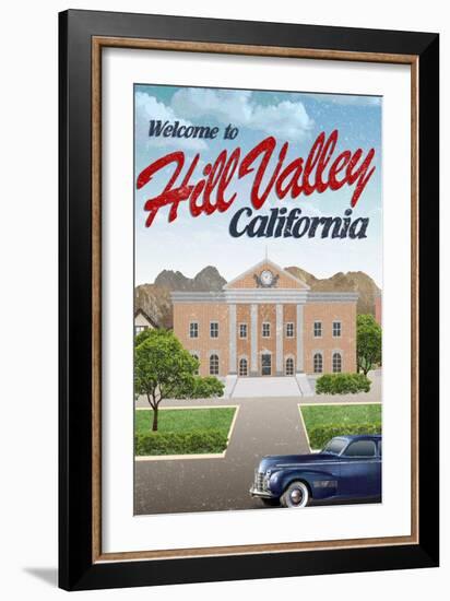 Hill Valley California Retro Travel-null-Framed Art Print