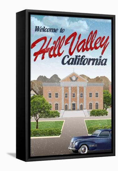 Hill Valley California Retro Travel-null-Framed Stretched Canvas