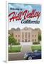 Hill Valley California Retro Travel-null-Framed Art Print