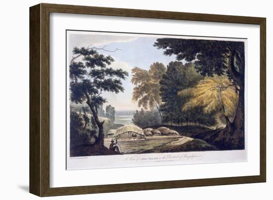 Hill Village in the District of Bauhelepoor, 1787 (Aquatint)-William Hodges-Framed Giclee Print