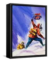 Hillard and Tensing on Top of Mount Everest-null-Framed Stretched Canvas