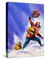 Hillard and Tensing on Top of Mount Everest-null-Stretched Canvas