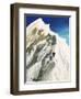 Hillary and Tensing Hack Their Way a Step at a Time Along a Ridge-Ferdinando Tacconi-Framed Giclee Print