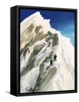 Hillary and Tensing Hack Their Way a Step at a Time Along a Ridge-Ferdinando Tacconi-Framed Stretched Canvas