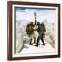 Hillary and Tensing Reach the Summit of Mount Everest-Ferdinando Tacconi-Framed Giclee Print