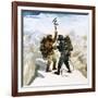 Hillary and Tensing Reach the Summit of Mount Everest-Ferdinando Tacconi-Framed Giclee Print