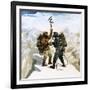 Hillary and Tensing Reach the Summit of Mount Everest-Ferdinando Tacconi-Framed Giclee Print