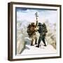 Hillary and Tensing Reach the Summit of Mount Everest-Ferdinando Tacconi-Framed Giclee Print