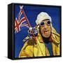 Hillary and Tenzing Reached the Summit of Everest and Planet the Union Jack-null-Framed Stretched Canvas