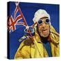Hillary and Tenzing Reached the Summit of Everest and Planet the Union Jack-null-Stretched Canvas