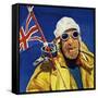 Hillary and Tenzing Reached the Summit of Everest and Planet the Union Jack-null-Framed Stretched Canvas