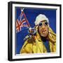 Hillary and Tenzing Reached the Summit of Everest and Planet the Union Jack-null-Framed Giclee Print