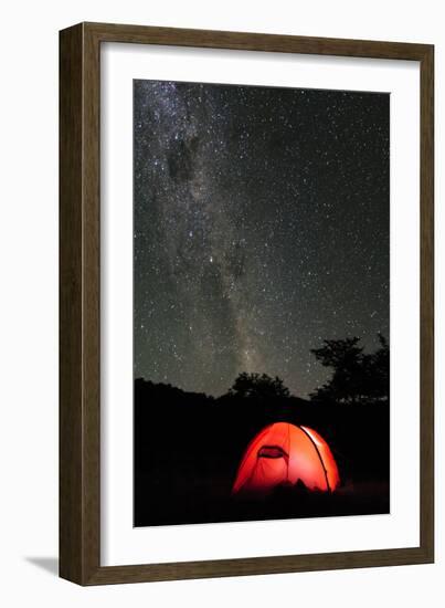 Hilleberg Tent under the Night Sky, Patagonia, Aysen, Chile-Fredrik Norrsell-Framed Photographic Print