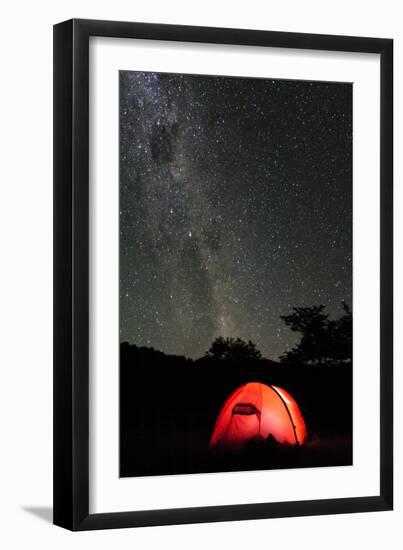 Hilleberg Tent under the Night Sky, Patagonia, Aysen, Chile-Fredrik Norrsell-Framed Photographic Print