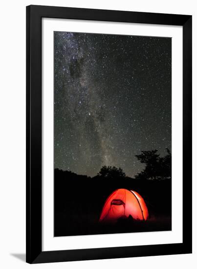 Hilleberg Tent under the Night Sky, Patagonia, Aysen, Chile-Fredrik Norrsell-Framed Photographic Print