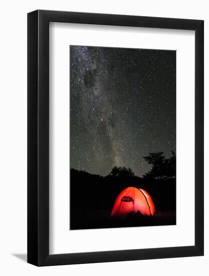 Hilleberg Tent under the Night Sky, Patagonia, Aysen, Chile-Fredrik Norrsell-Framed Photographic Print