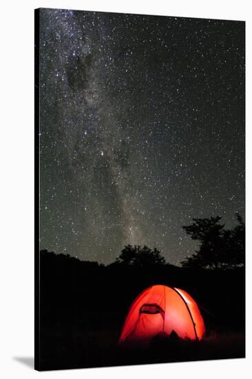 Hilleberg Tent under the Night Sky, Patagonia, Aysen, Chile-Fredrik Norrsell-Stretched Canvas