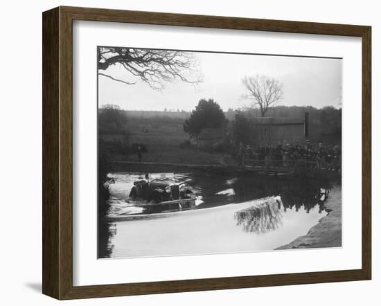 Hillman Aero Minx open 2-seater driving through a ford during a motoring trial, 1936-Bill Brunell-Framed Photographic Print