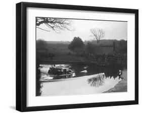 Hillman Aero Minx open 2-seater driving through a ford during a motoring trial, 1936-Bill Brunell-Framed Photographic Print