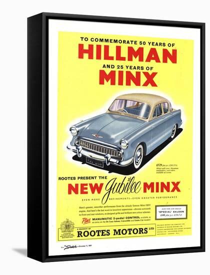 Hillman, Jubilee Edition Hillman Minx Cars, UK, 1950-null-Framed Stretched Canvas