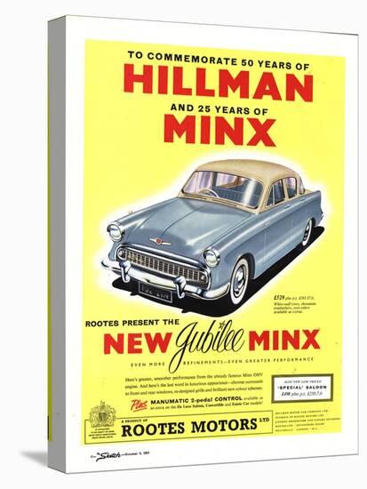 Hillman, Jubilee Edition Hillman Minx Cars, UK, 1950-null-Stretched Canvas