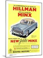 Hillman, Jubilee Edition Hillman Minx Cars, UK, 1950-null-Mounted Giclee Print