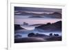 Hills and Fog of Northern California, Petaluma, Bay Area-Vincent James-Framed Photographic Print