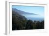 Hills and forest with misty coastline beyond, Big Sur, California, United States of America-Ethel Davies-Framed Photographic Print