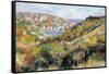 Hills around the Bay of Moulin Huet, Guernsey.-Auguste Renoir-Framed Stretched Canvas