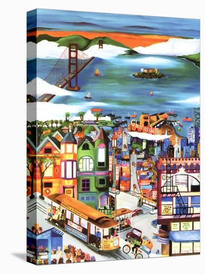 Hills of San Francisco-Linnea Pergola-Stretched Canvas