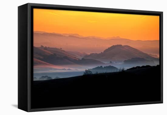 Hills of the Future, Mellow Sun and Hills, Petaluma, Sonoma County-Vincent James-Framed Stretched Canvas