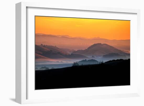 Hills of the Future, Mellow Sun and Hills, Petaluma, Sonoma County-Vincent James-Framed Photographic Print