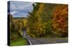 Hills on Highway 46 in Autumn West of Spencer, Indiana, USA-Chuck Haney-Stretched Canvas