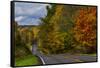 Hills on Highway 46 in Autumn West of Spencer, Indiana, USA-Chuck Haney-Framed Stretched Canvas